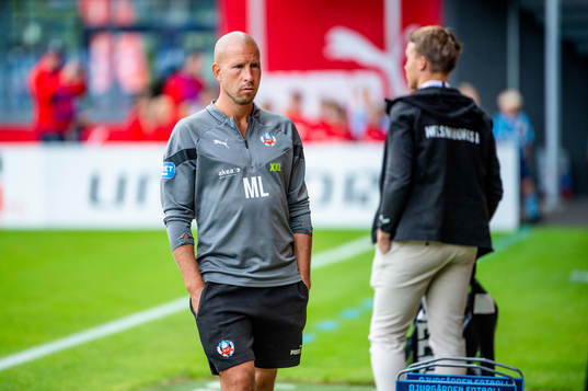 Helsingborgs tränare Mattias Lindström innan