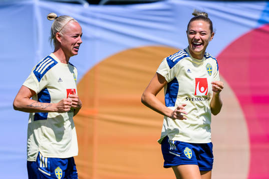 Caroline Seger and Fridolina Rolfö of the Swedish women's
