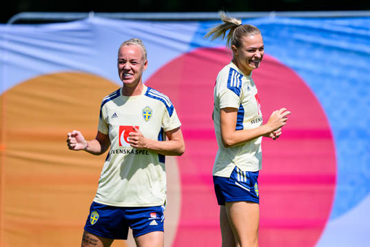Caroline Seger and Fridolina Rolfö of the Swedish women's