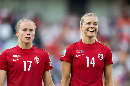 Julie Blakstad and Ada Hegerberg of Norway