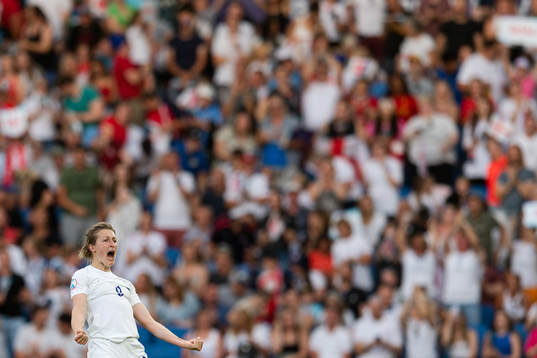 Ellen White of England celebrates the 3-0 goal