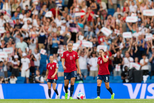 Guro Reiten of Norway looks dejected