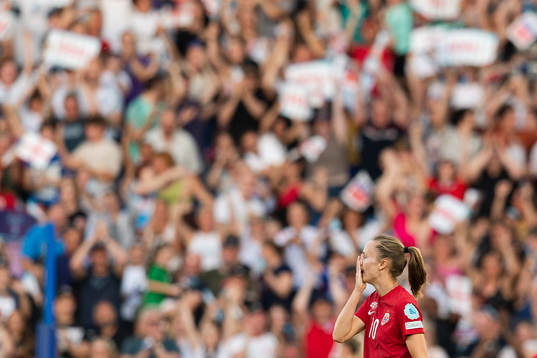 Caroline Graham Hansen of Norway looks dejected