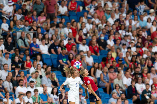 Rachel Daly of England and Ada Hegerberg of Norway