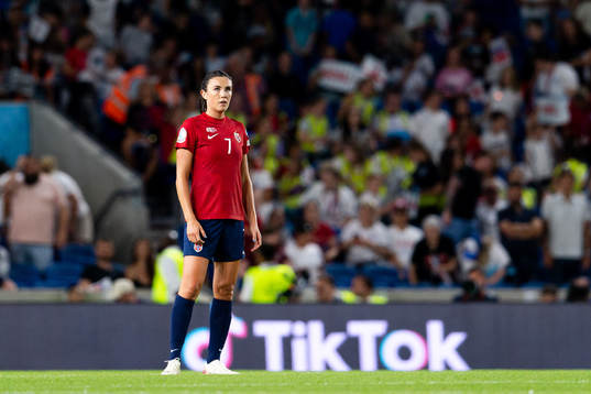 Ingrid Syrstad Engen of Norway looks dejected