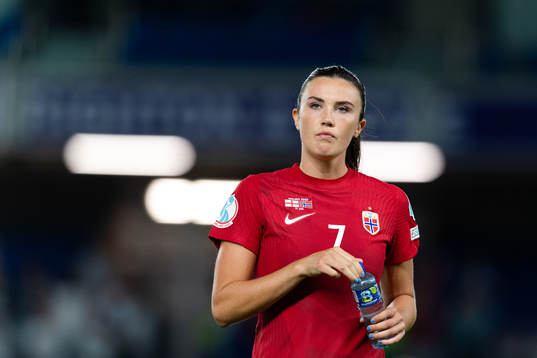 Ingrid Syrstad Engen of Norway looks dejected