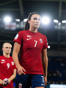Ingrid Syrstad Engen of Norway looks dejected