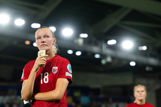 Frida Maanum of Norway looks dejected