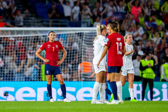 Ingrid Syrstad Engen of Norway looks dejected