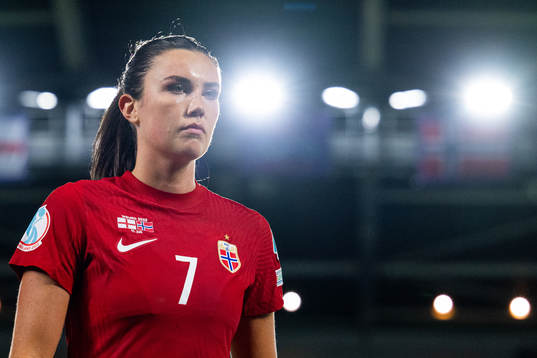 Ingrid Syrstad Engen of Norway looks dejected