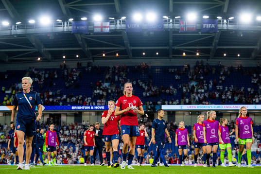 Frida Maanum of Norway looks dejected