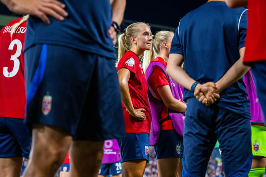 Amalie Eikeland of Norway looks dejected