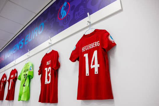The kit of Ada Hegerberg of Norway in the dressing room