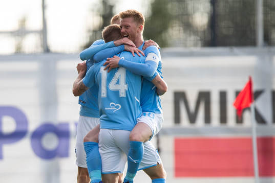 Felix Beijmo and Anders Christiansen of Malmö FF celebrate
