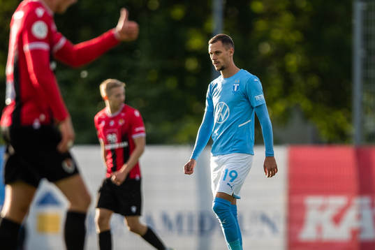 Veljko Birmancevic of Malmö FF looks dejected