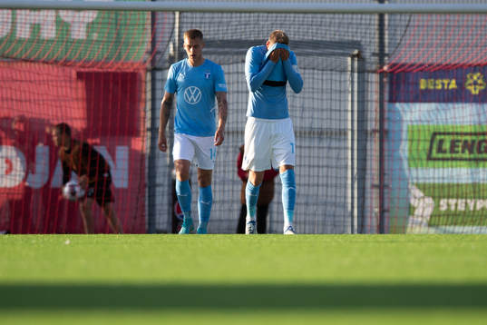 Ola Toivonen of Malmö FF looks dejected