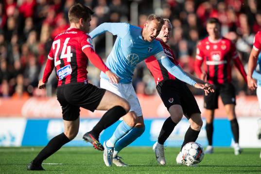 Ola Toivonen of Malmö FF and Viktor Örlygur Andrason of