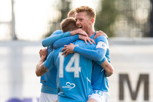 Felix Beijmo and Anders Christiansen of Malmö FF celebrate