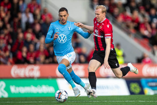 Veljko Birmancevic of Malmö FF and Viktor Örlygur
