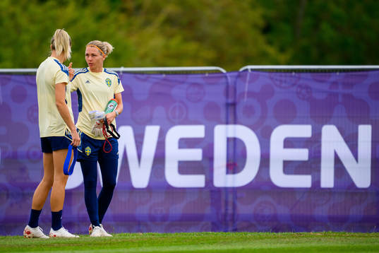 Goalkeeper Jennifer Falk of the Swedish women's national