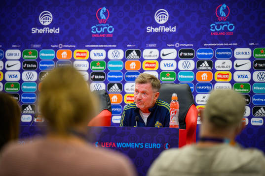 Head coach Peter Gerhardsson of the Swedish women's
