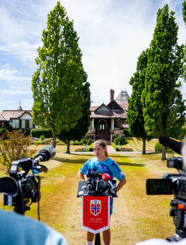 Maren Mjelde of the Norwegian national football team at a