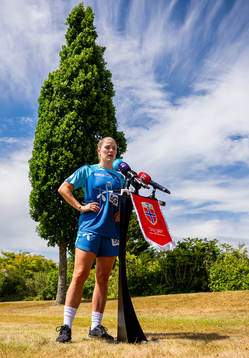 Maren Mjelde of the Norwegian national football team at a