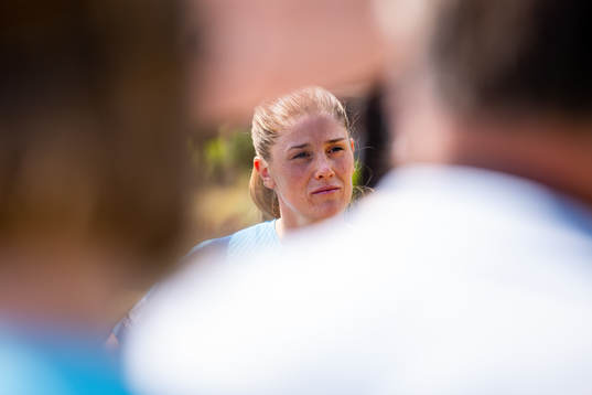 Maren Mjelde of the Norwegian national football team at a