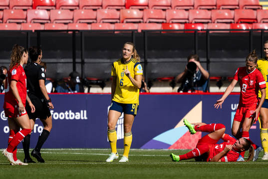 Magdalena Eriksson of Sweden reacts