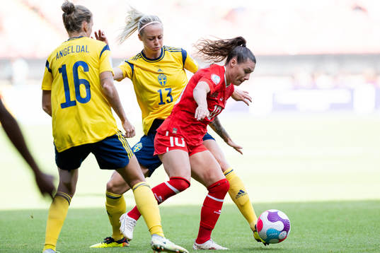 Ramona Bachmann of Switzerland against Filippa Angeldahl