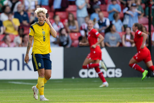 Lina Hurtig of Sweden looks dejected