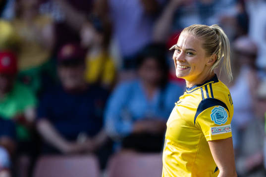Fridolina Rolfö of Sweden celebrates the 1-0 goal