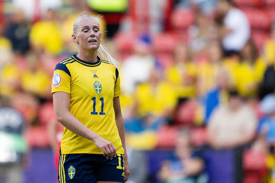 Stina Blackstenius of Sweden looks dejected
