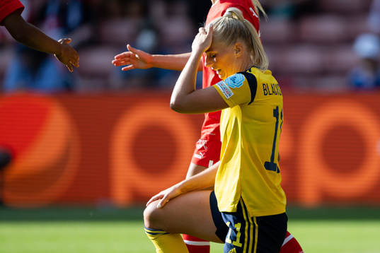Stina Blackstenius of Sweden looks dejected