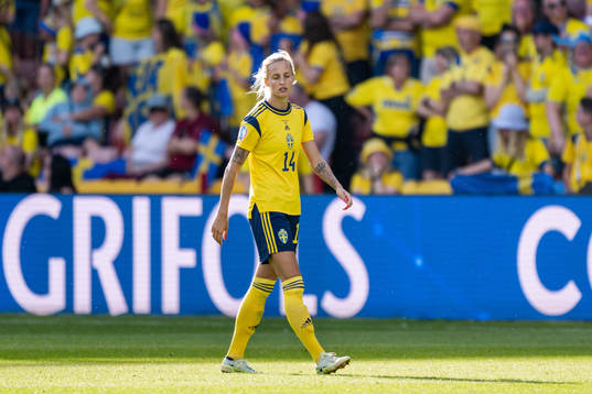Nathalie Björn of Sweden looks dejected