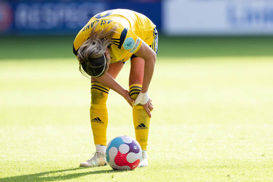Kosovare Asllani of Sweden in pain