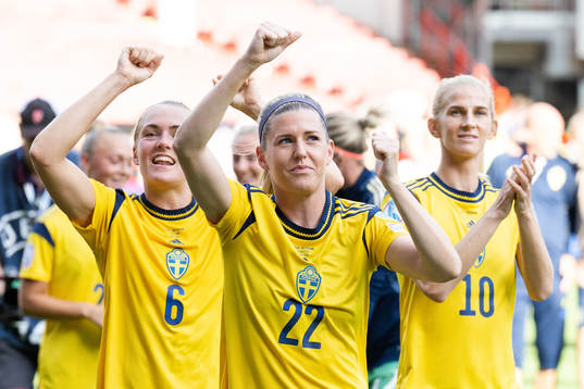 Magdalena Eriksson , Olivia Schough and Sofia Jakobsson of