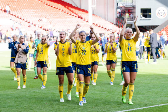 Magdalena Eriksson , Olivia Schough and Stina Blackstenius