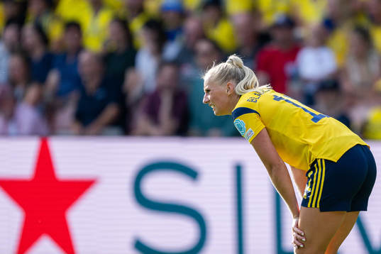 Stina Blackstenius of Sweden looks dejected