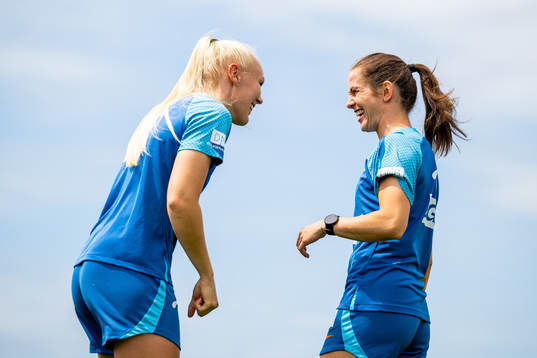 Maria Thorisdottir and Tuva Hansen of the Norwegian