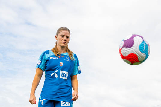 Maren Mjelde of the Norwegian national football team at a