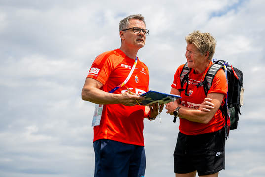 Halvor Lea, press officer, and Heidi Støre of the