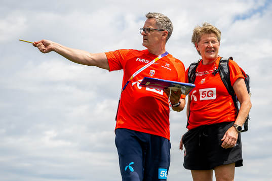 Halvor Lea, press officer, and Heidi Støre of the