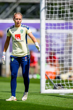 Goalkeeper Jennifer Falk of the Swedish women's national