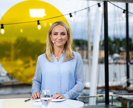 Frida Nordstrand i Tv4/Cmores EM-studio