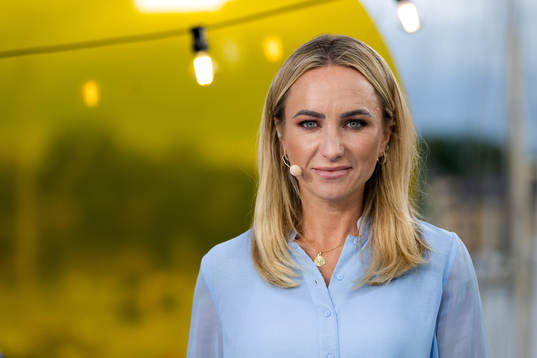 Frida Nordstrand i Tv4/Cmores EM-studio
