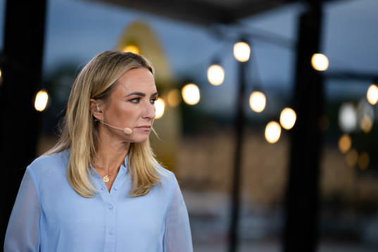 Frida Nordstrand i Tv4/Cmores EM-studio