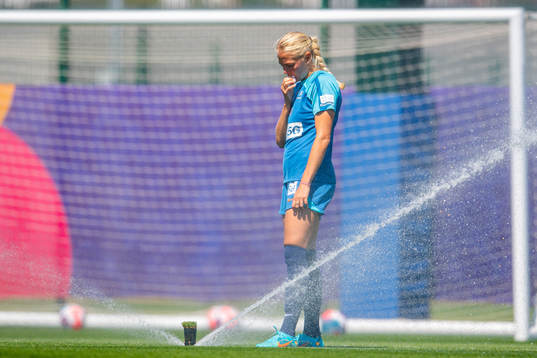 Guro Bergsvand of the Norwegian national football team at a