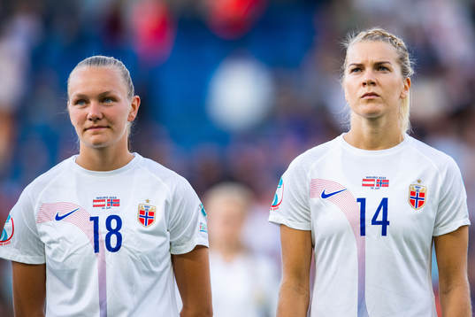 Frida Maanum and Ada Hegerberg of Norway