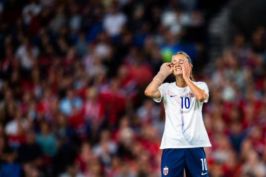 Caroline Graham Hansen of Norway looks dejected